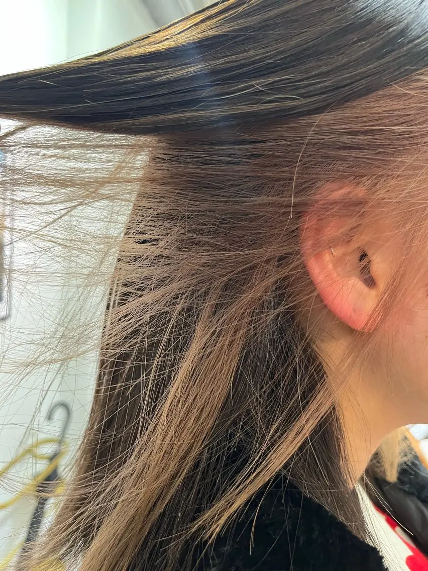 ミディアム ミストバング ヘアカラー 安藤 琢真のヘアスタイル