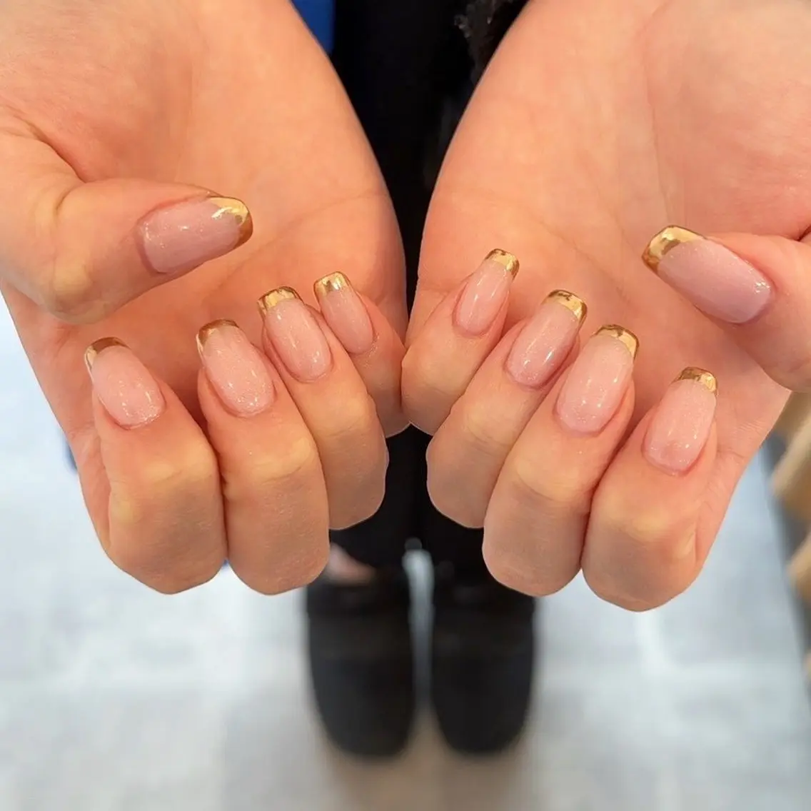 ネイル フレンチネイル ミラーネイル nail Han houseのネイルデザイン
