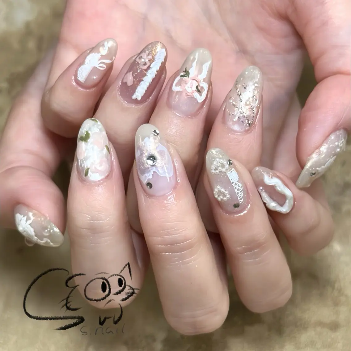 ネイル アートネイル チークネイル フレンチネイル グラデーション マグネットネイル S.nail _のネイルデザイン