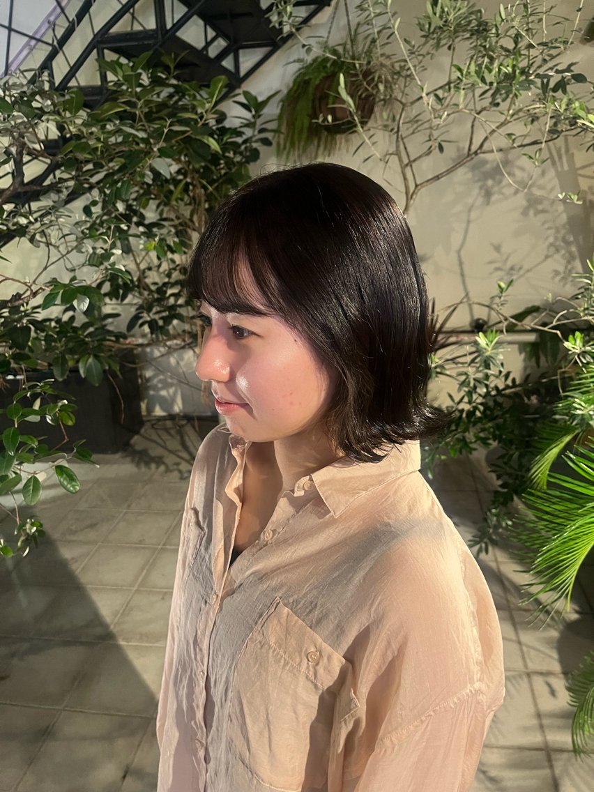 ミディアム カラー くいた あやなのヘアスタイル