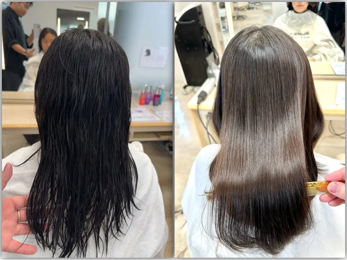 セミロング 髪質改善・縮毛矯正 年間1500名担当♪のヘアスタイル