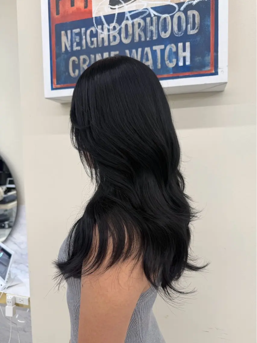 セミロング カラー ヘアアレンジ ヘアカラー 모모(momo)🍑 本場韓国ヘア🪽‪のヘアスタイル