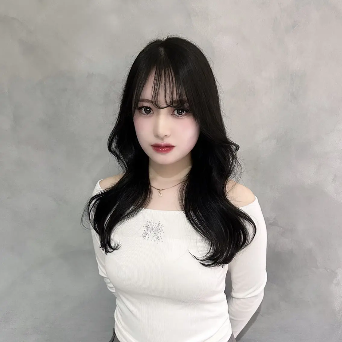 ロング 韓国風ヘア レイヤーカット カット ヘアカラー トリートメント 谷 亜澄のヘアスタイル