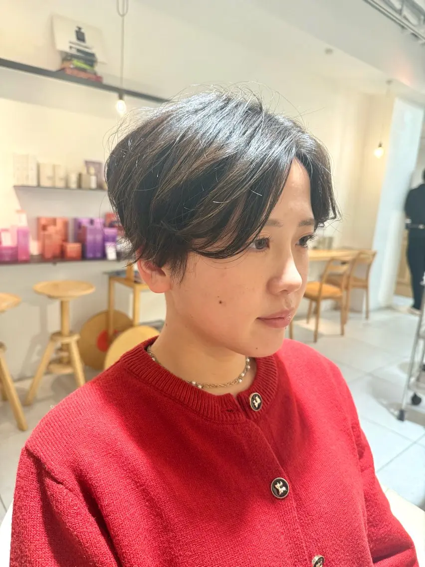 ショート カラー カット ヘアカラー トリートメント 安永 涼のヘアスタイル