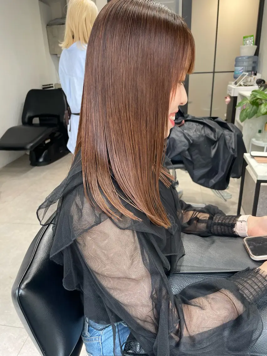 ロング カラー カット ヘアカラー 縮毛矯正 トリートメント 髪質改善will hairdesignのヘアスタイル