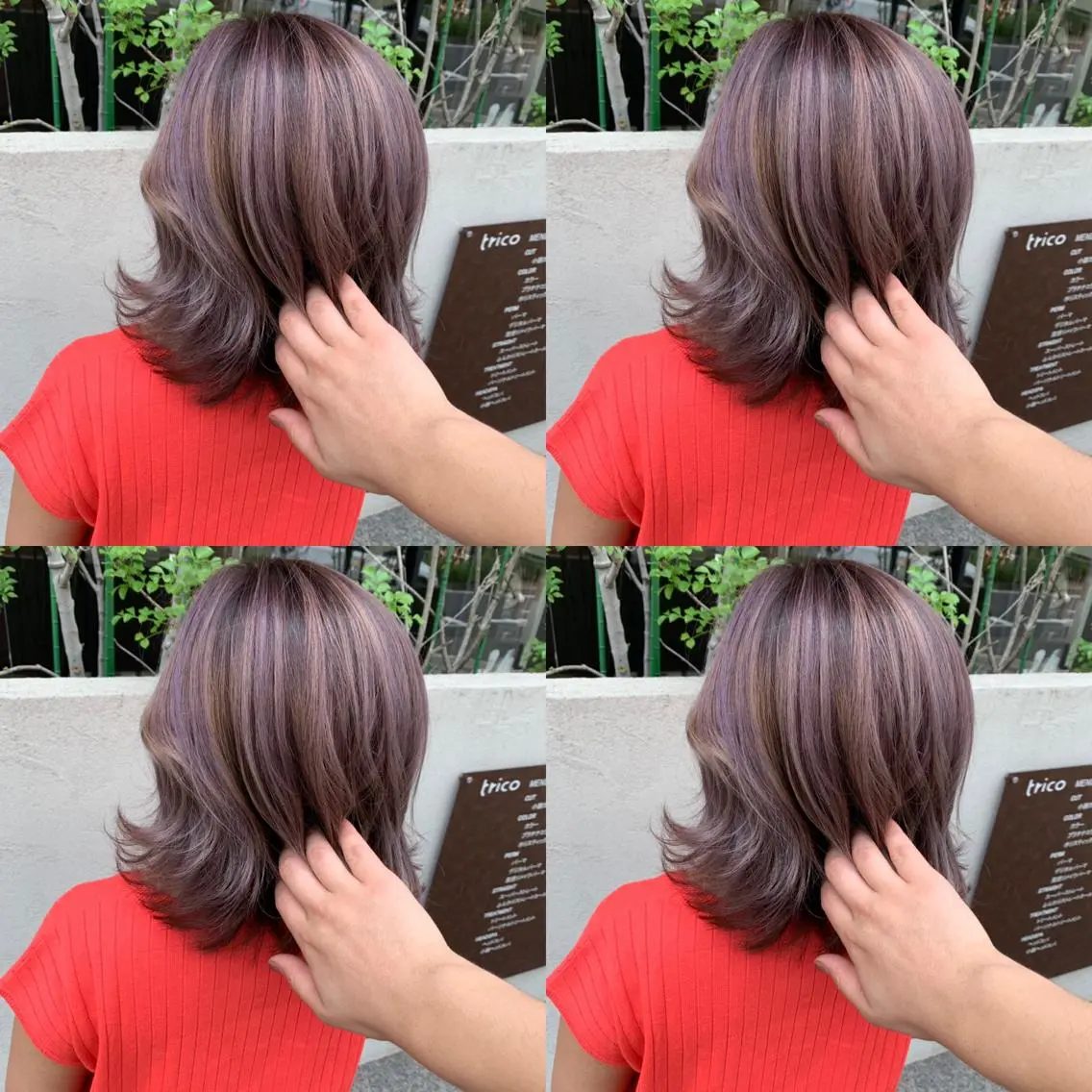セミロング カラー バレイヤージュ ラベンダーカラー パープルカラー レイヤーカット ヘアカラー 似合わせ/ カラー.岡田友仁のヘアスタイル