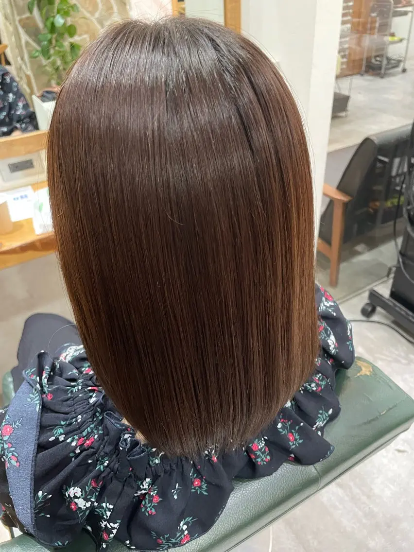 ミディアム 縮毛矯正 宮嶋 海輝のヘアスタイル