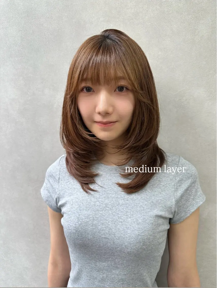 セミロング ヘアアレンジ レイヤーカット カット ヘアカラー トリートメント 🇰🇷韓国スタイル レイヤー/ayanaのヘアスタイル