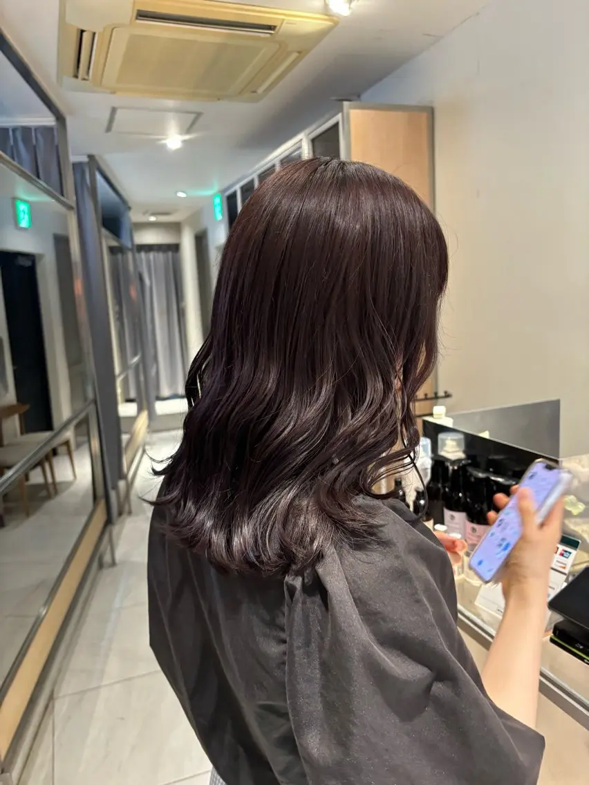 ミディアム カラー ヘアアレンジ カット ヘアカラー ヘアセット 艶髪/レイヤーカット 🐣misakiのヘアスタイル