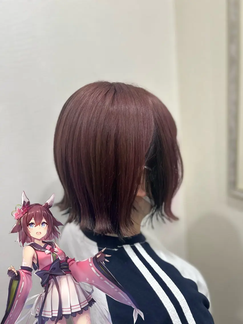 ショート カラー ブリーチ ブラウンカラー 透明感カラー インナーカラー ピンクカラー カット ヘアカラー 井上 花音のヘアスタイル