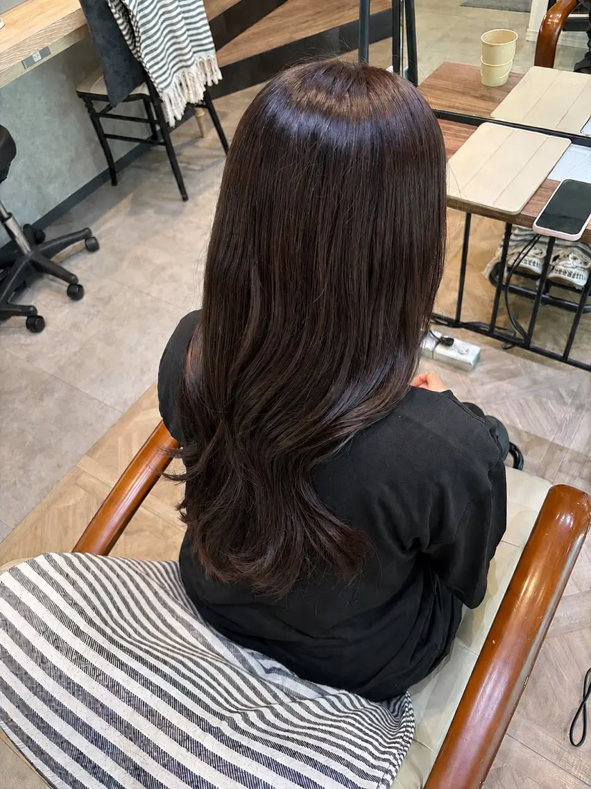 ロング 藤原汐彩／縮毛矯正 ／髪質改善モデル募集のヘアスタイル