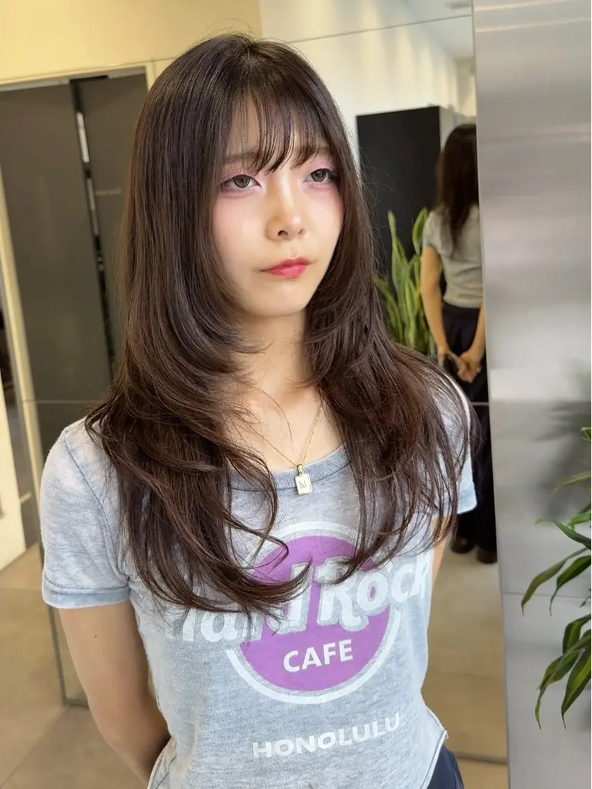ロング ロングレイヤー レイヤーカット ロング カット トリートメント 韓国ヘア🇰🇷 スズキのヘアスタイル