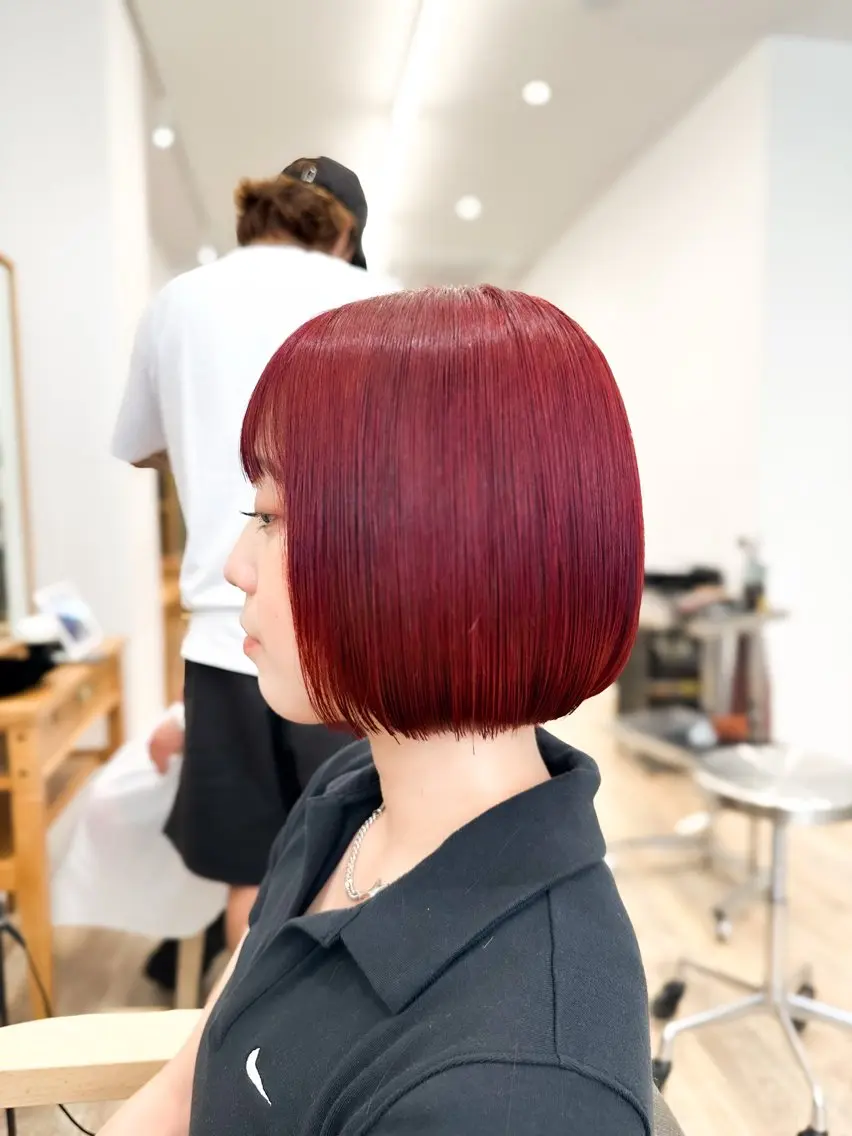 ショート カラー ボブ 韓国風ヘア カット ヘアカラー ブリーチカラー🔥 パーマ【佐々木凌平】のヘアスタイル
