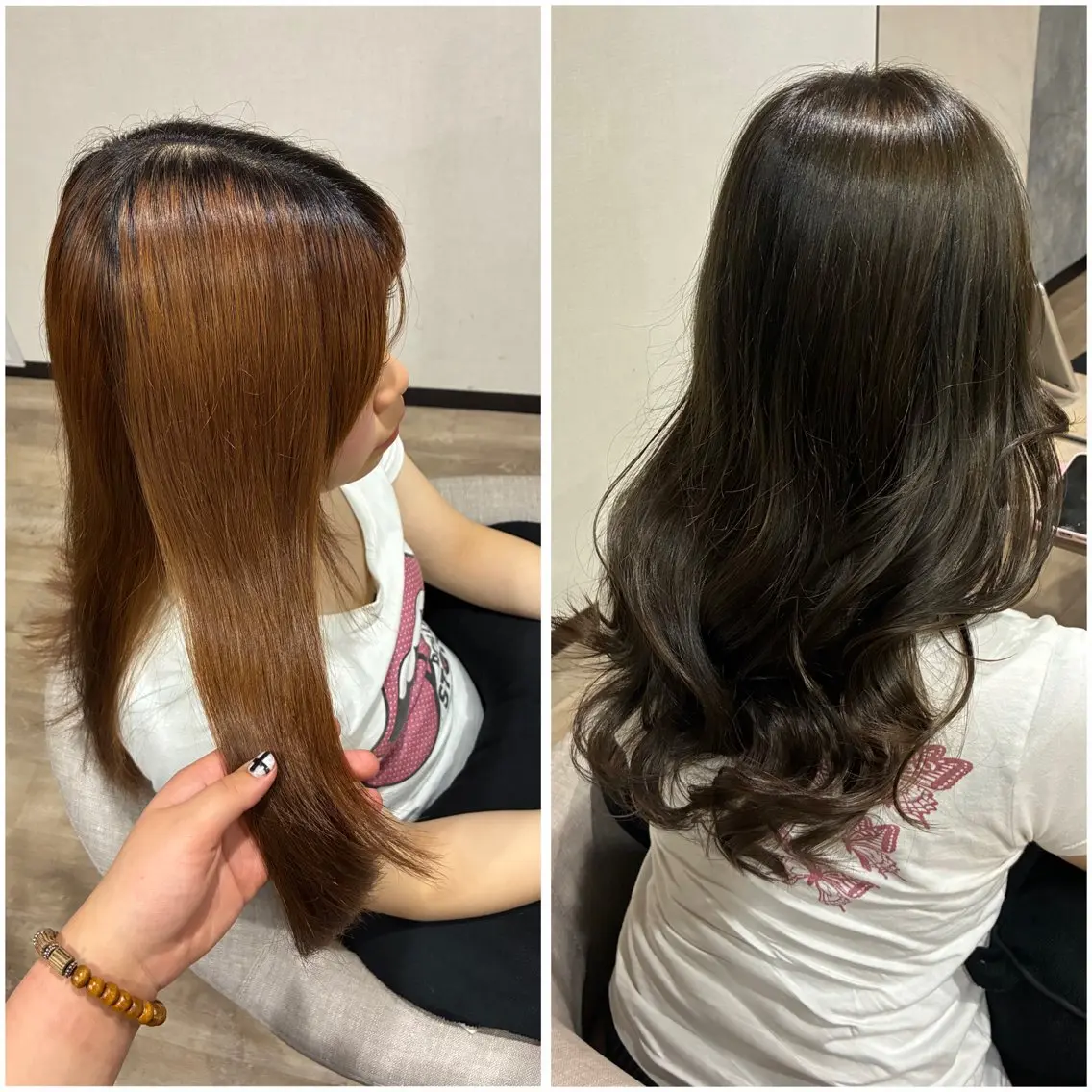 ロング カラー グレージュ オリーブグレージュ オリーブグレー ヘアカラー トリートメント 🌺髪質改善カラー/ 齋藤ゆうなのヘアスタイル