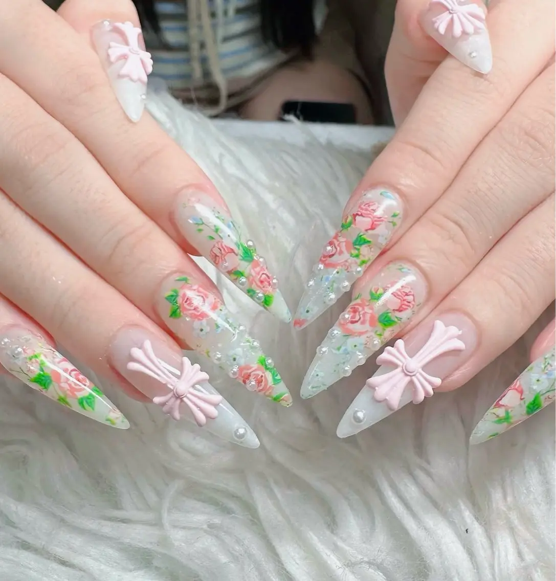 ネイル フットネイル フレンチネイル グラデーション 韓国ネイル ロングネイル ハンドネイル Hani Nail Salonのネイルデザイン