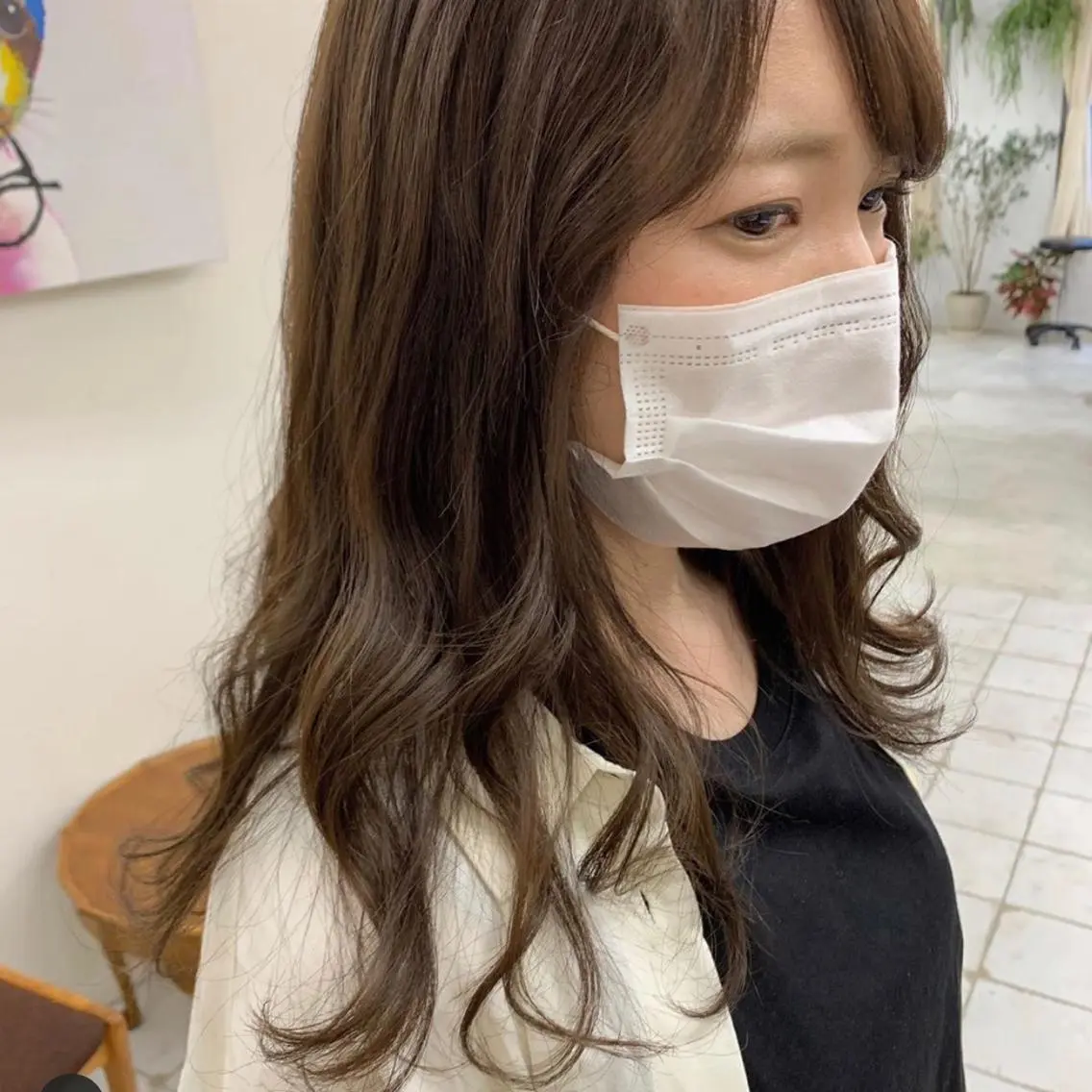 ミディアム カラー ヘアアレンジ ベージュカラー 眉毛ワックス konomiの眉毛・アイブロウイメージ