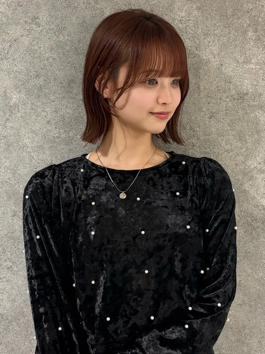 ショート カラー 切りっぱなしボブ ボブ 外ハネヘア カット ヘアカラー RURI韓国ボブ 🇰🇷タッセルボブのヘアスタイル