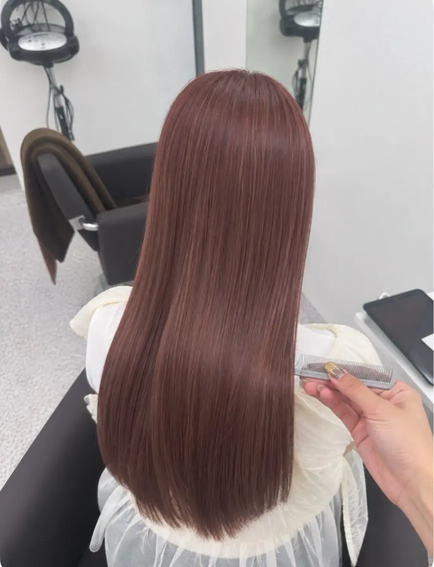 ロング カラー パーマ ヘアアレンジ メンズ ヘアカラー トリートメント 透明感カラー/ 新潟万代/池野里衣のヘアスタイル