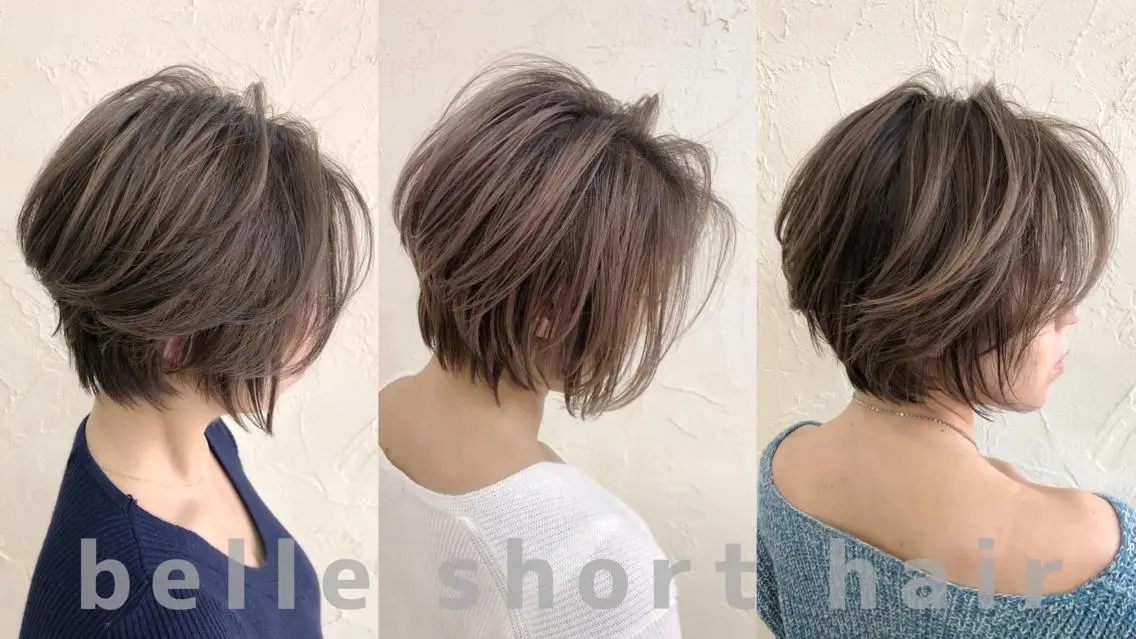 ショート カット 韓国レイヤー外国人風 透明感カラー髪質改善のヘアスタイル