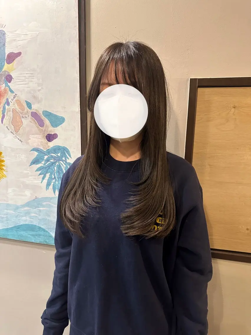 ロング 韓国風ヘア レイヤーカット カット 金ウンス 髪質改善カラーのヘアスタイル
