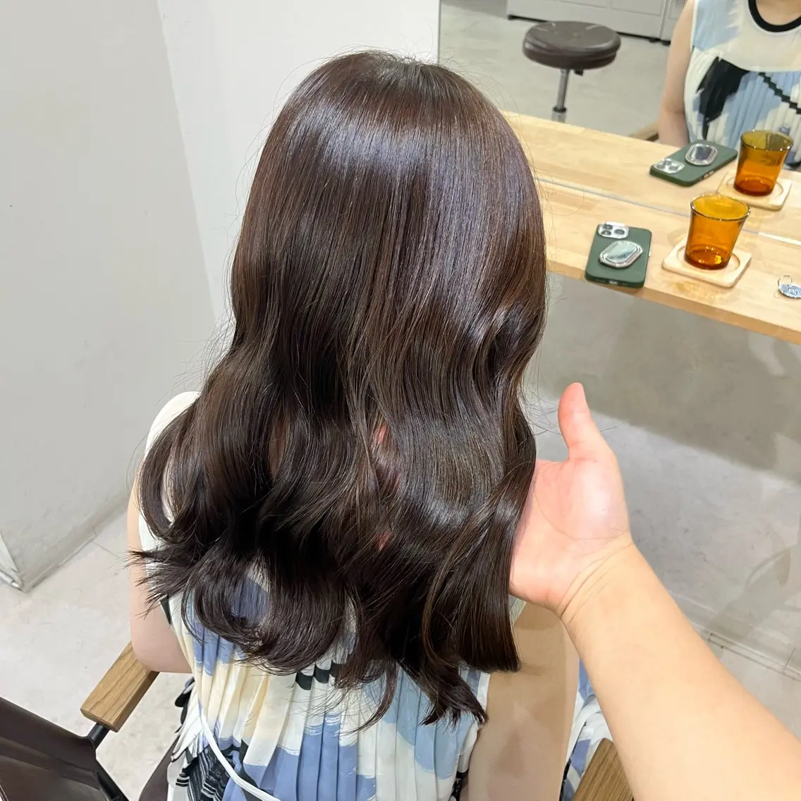 カラー ベージュカラー 透明感カラー イルミナカラー オレンジ RINA 韓国ヘア/半個室のヘアスタイル