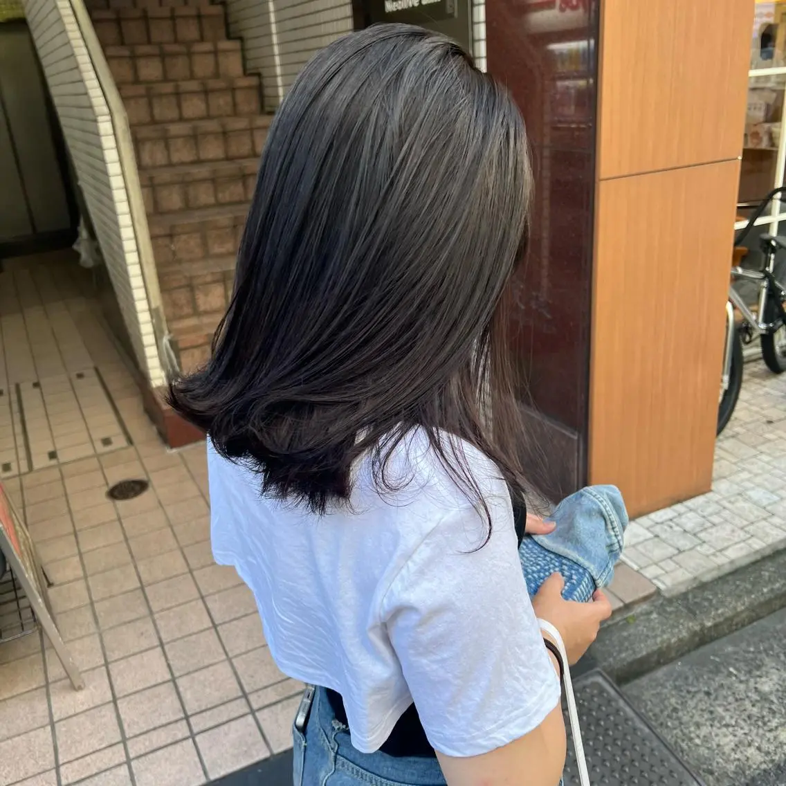 ミディアム カット ヘアカラー トリートメント ヘアセット 🫧髪質改善/縮毛 矯正/RIKOのヘアスタイル