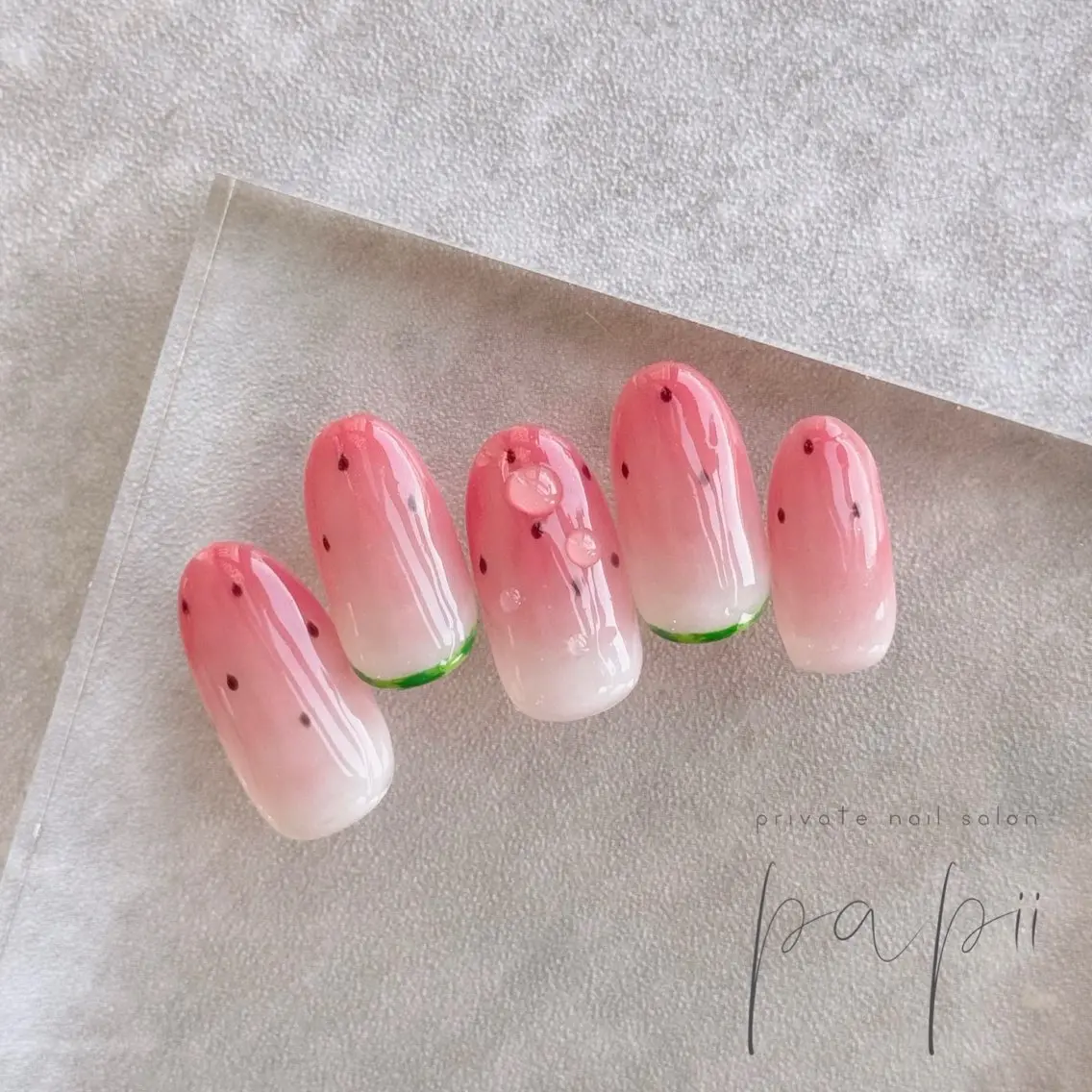 ネイル シンプルネイル 夏ネイル ハンドネイル papii☆ kurodaのネイルデザイン
