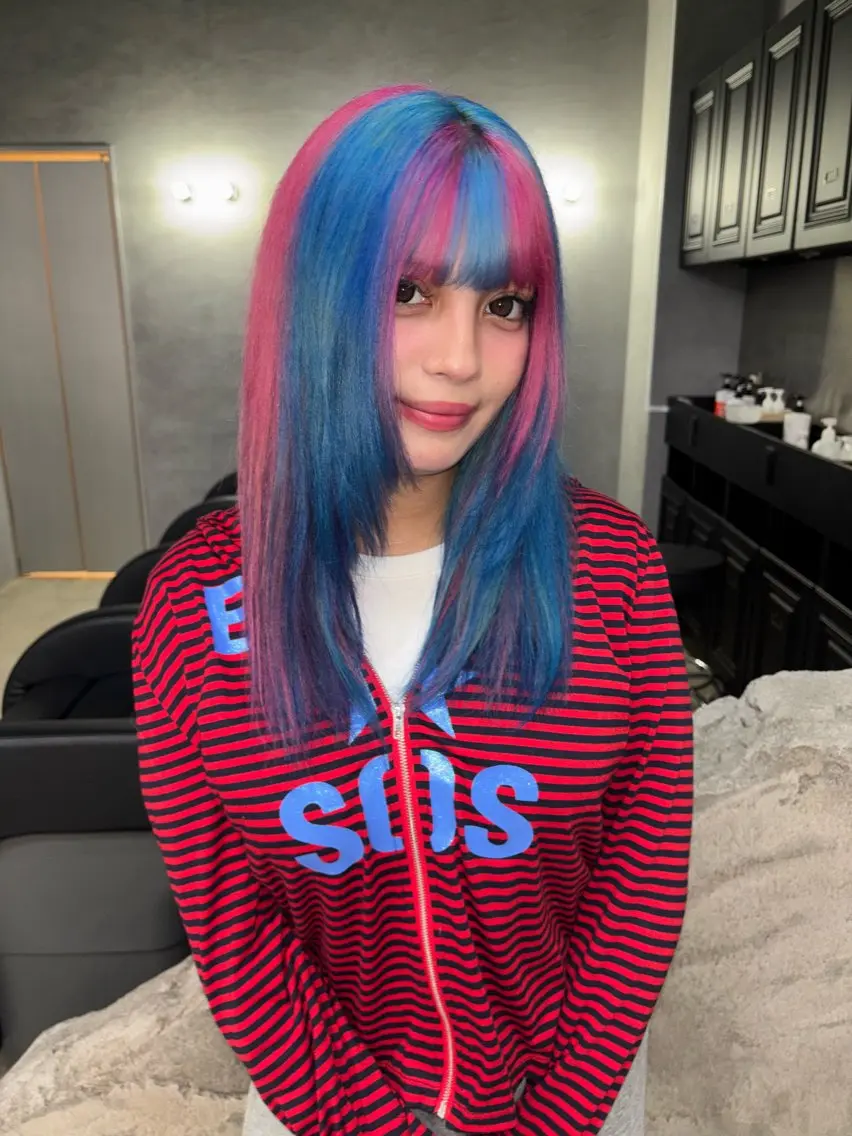 セミロング カラー ヘアカラー デザインカラー /rioのヘアスタイル