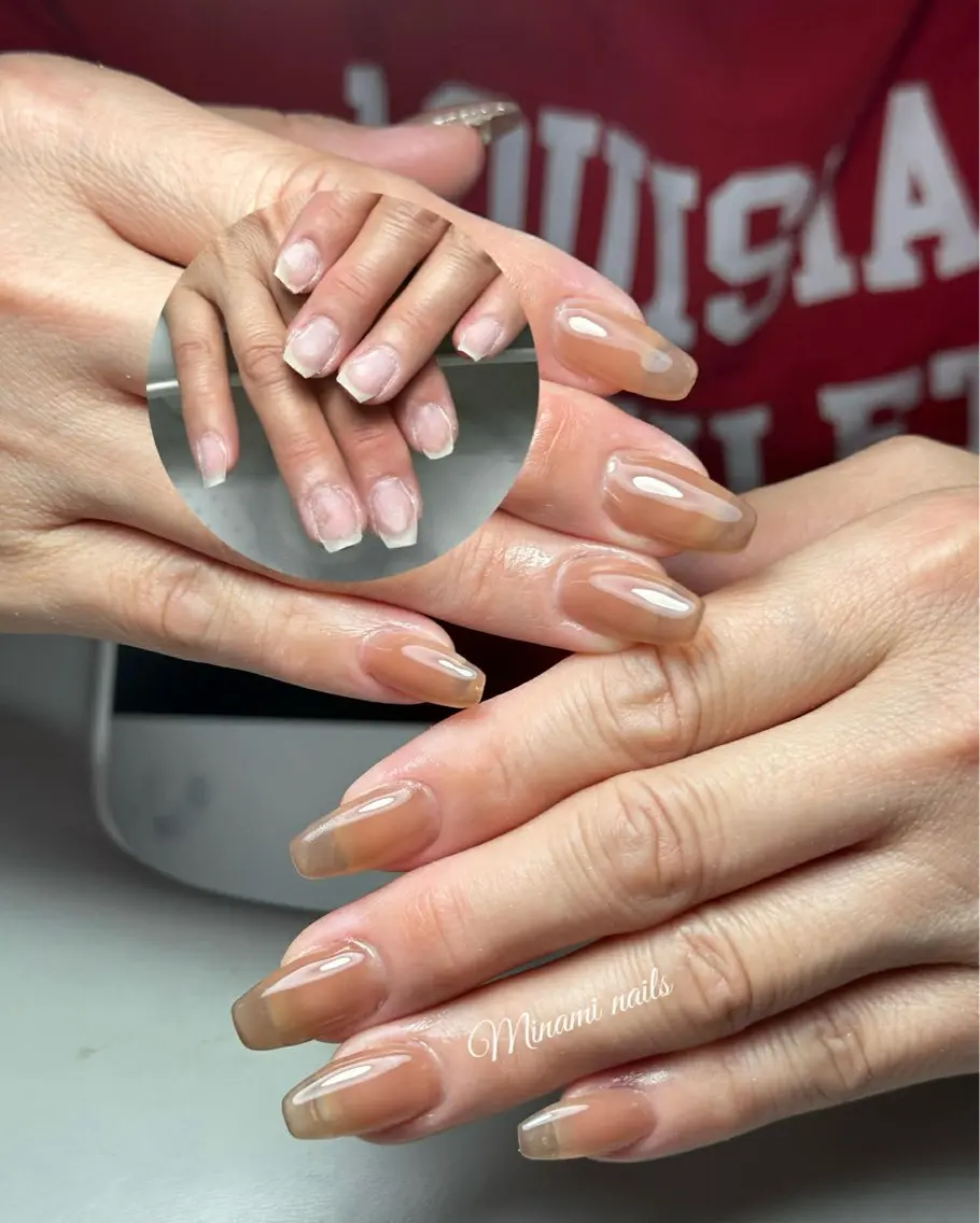 ネイル アートネイル オーロラネイル ガーリー キラキラネイル 韓国ネイル ハンドネイル Minami Nailsのネイルデザイン