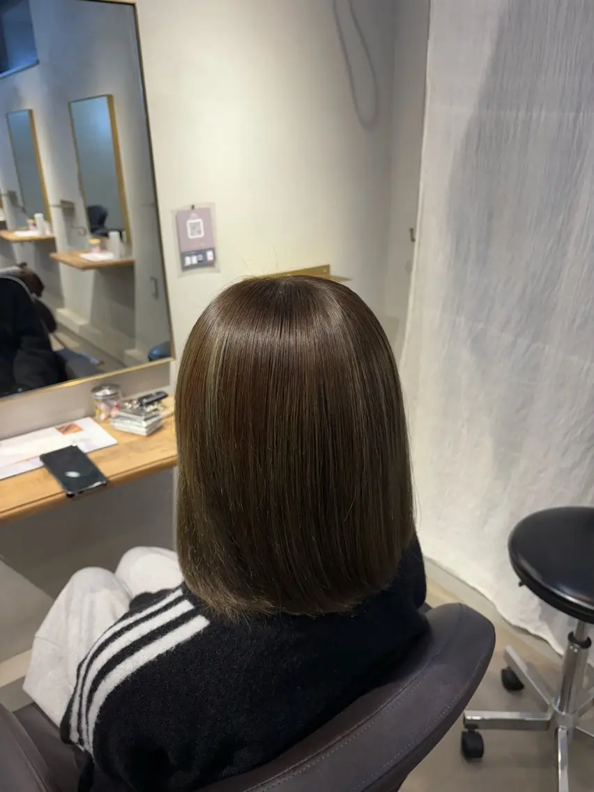 ミディアム カラー ミディアムパーマ ブリーチ ダブルカラー ハイライトカラー インナーカラー ヘアカラー ゆーき/髪質改善 .カラーモデル🫧のヘアスタイル