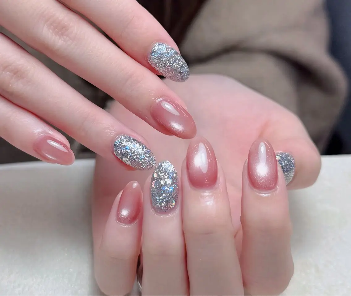 ネイル 長さ出し フットネイル フレンチネイル ジェルネイル ガラスフレンチ ハンドネイル 中野駅から2分 MEO NAILのネイルデザイン