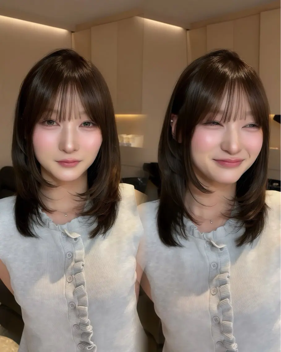 セミロング カラー カット ヘアカラー トリートメント ヘッドスパ ヘアセット 似合わせボブ✨️ RIEのヘアスタイル