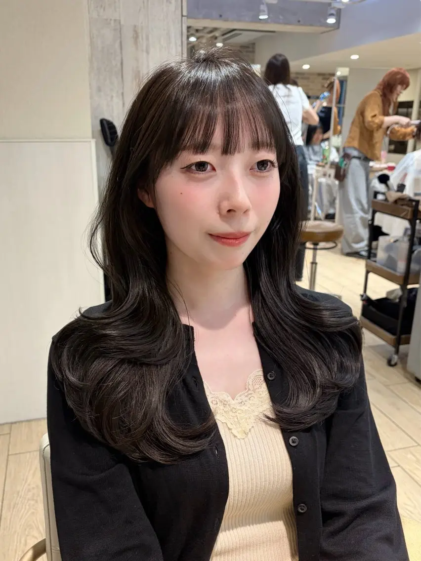 ロング カット ヘアカラー 似合わせカット⌇ヘア セット⌇A i‎🤍のヘアスタイル