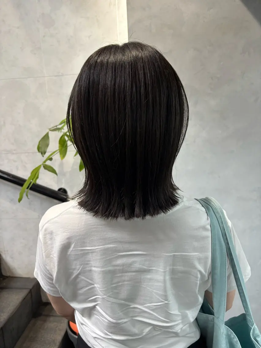 ミディアム カラー カット ヘアカラー ボブ×レイヤーカット 透明感カラー/Fuuのヘアスタイル