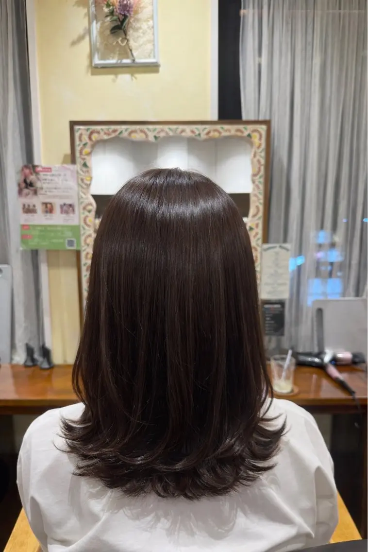 セミロング カラー 平日の夜限定 再現度抜群✨しん✨️のヘアスタイル