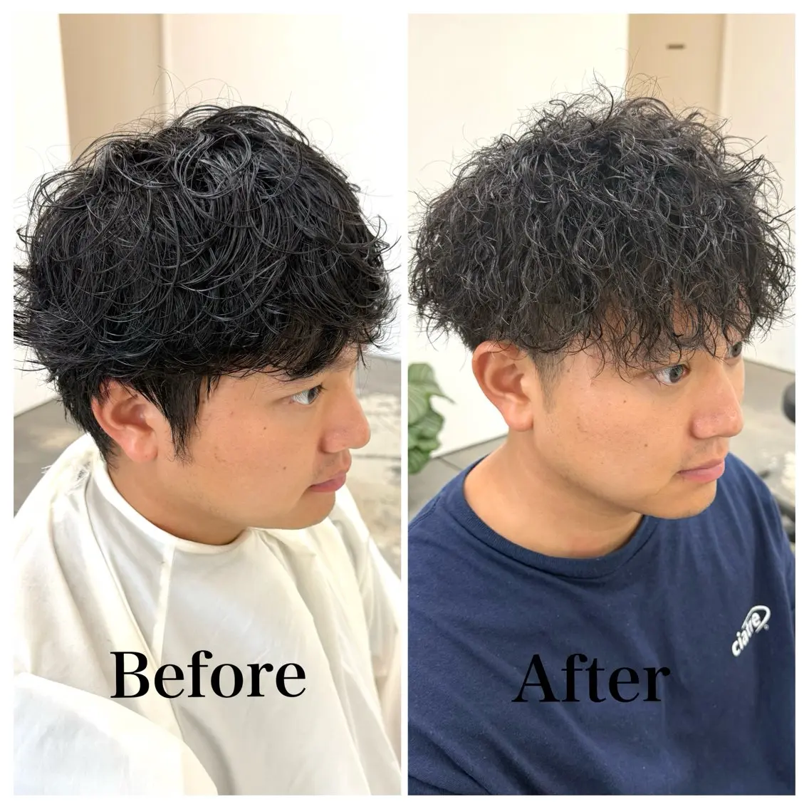 ショート パーマ メンズ センターパート フェザーパーマ メンズ韓国風 メンズパーマ スパイキーショート 古賀 雄大のヘアスタイル