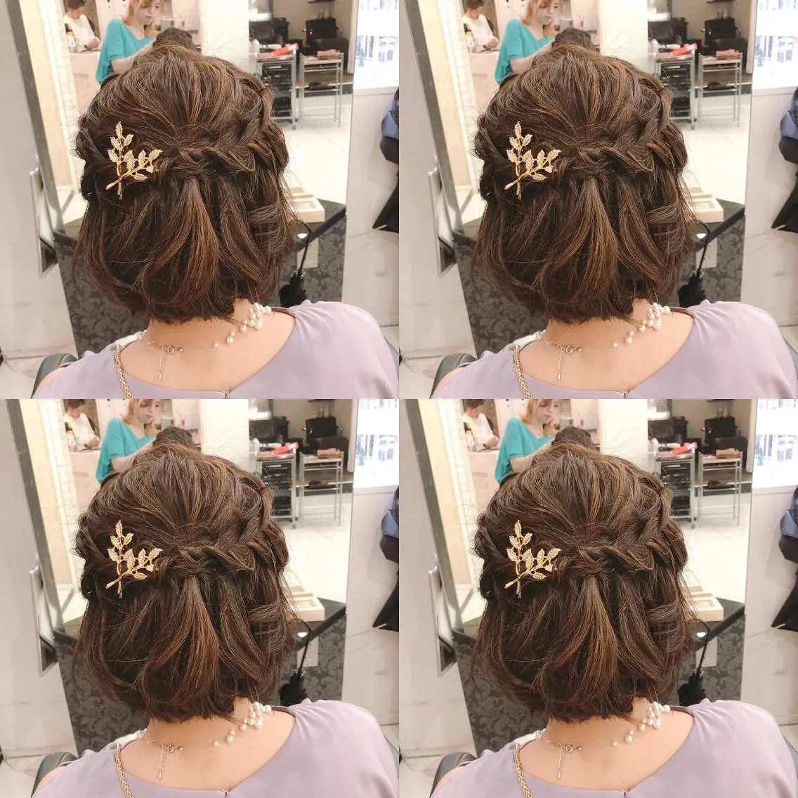 ミディアム ヘアアレンジ ハーフアップ ヘアセット 🌷MAYU 🌷のヘアスタイル