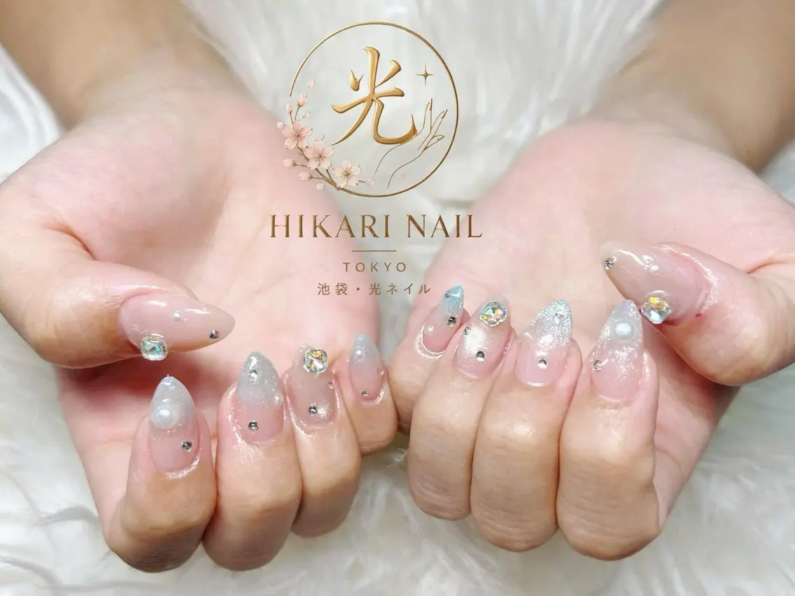 ネイル チークネイル 長さ出し フレンチネイル ガーリー ハロウィン ハンドネイル HikariNail Ikebukuroのネイルデザイン
