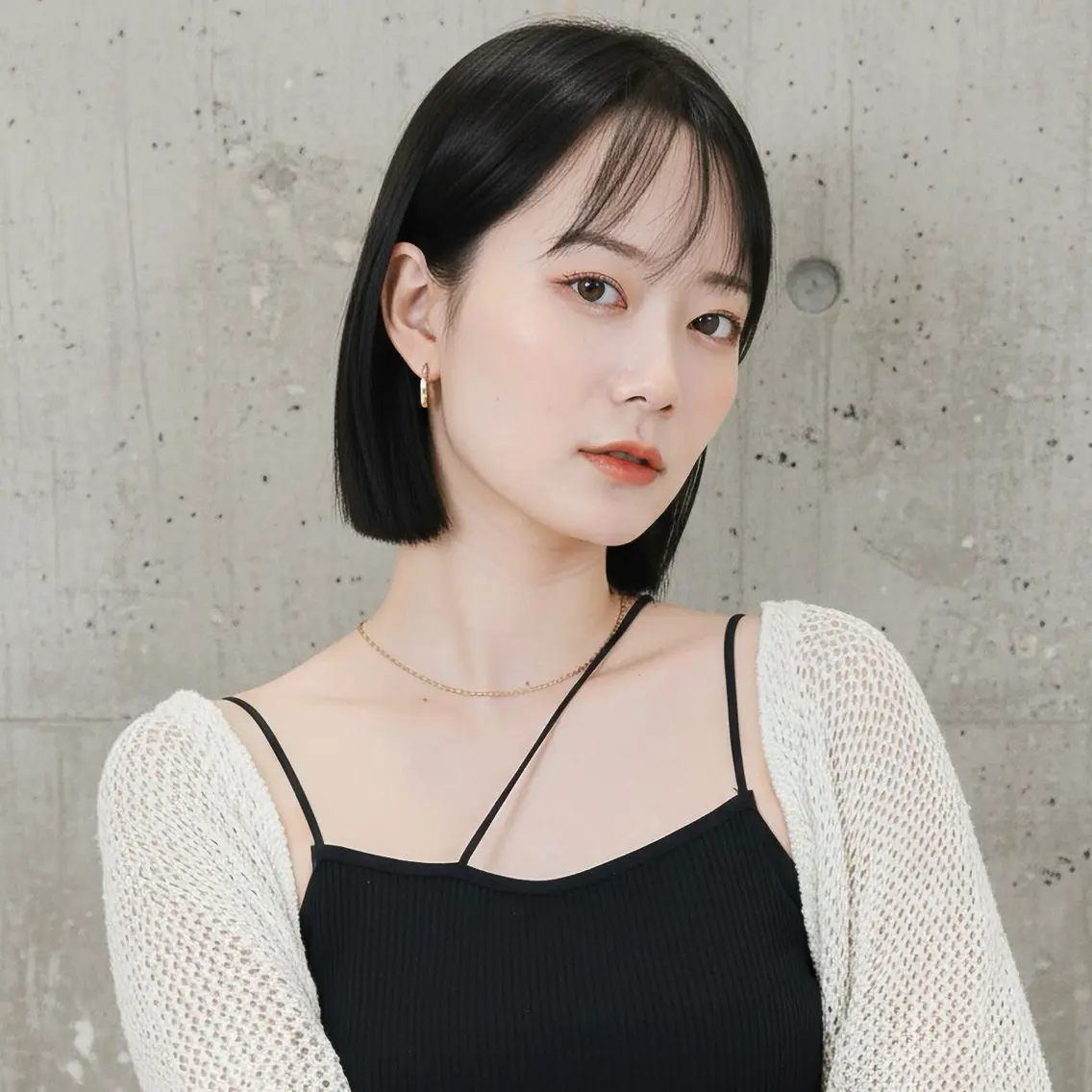 ミディアム カット ヘアカラー ハッシュカット 田窪珠妃のヘアスタイル
