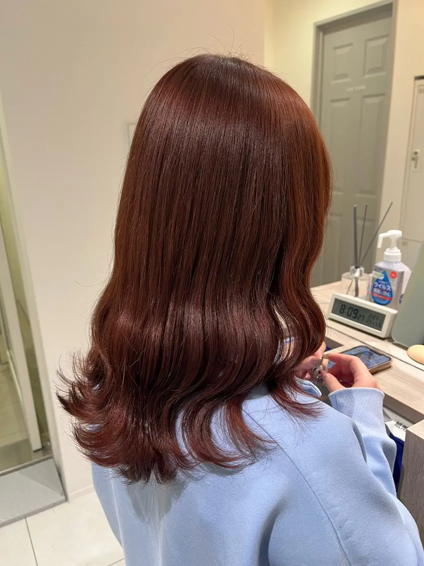 セミロング カラー ブリーチ ブリーチなしカラー ピンクカラー カット ヘアカラー トリートメント Eleanor 池袋 🧸Madoka🧸のヘアスタイル