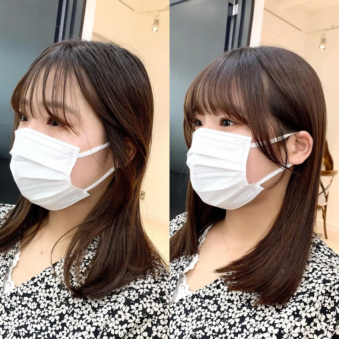 ミディアム カラー パーマ ヘアアレンジ メンズ キッズ ネイル マツエク・マツパ アイブロウ カット ヘアカラー 縮毛矯正 似合せレイヤー/ 柔らか透明感カラーのヘアスタイル
