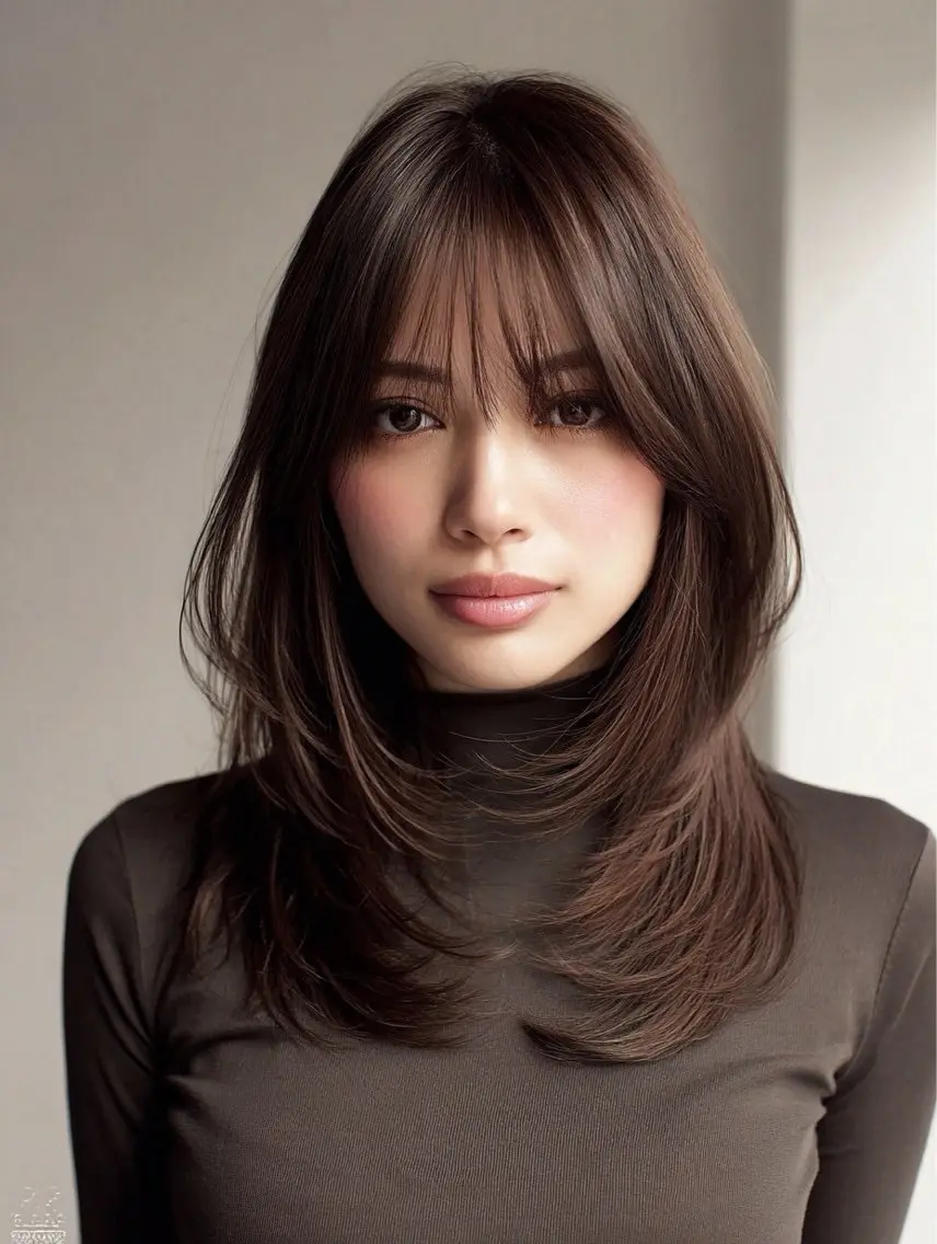 ロング 縮毛矯正 絶対綺麗な暖色カラー 🎯あります✨増渕✨のヘアスタイル