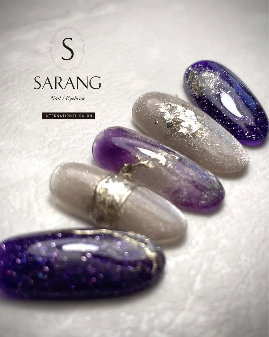 ネイル パープル Chong Sarangのネイルデザイン