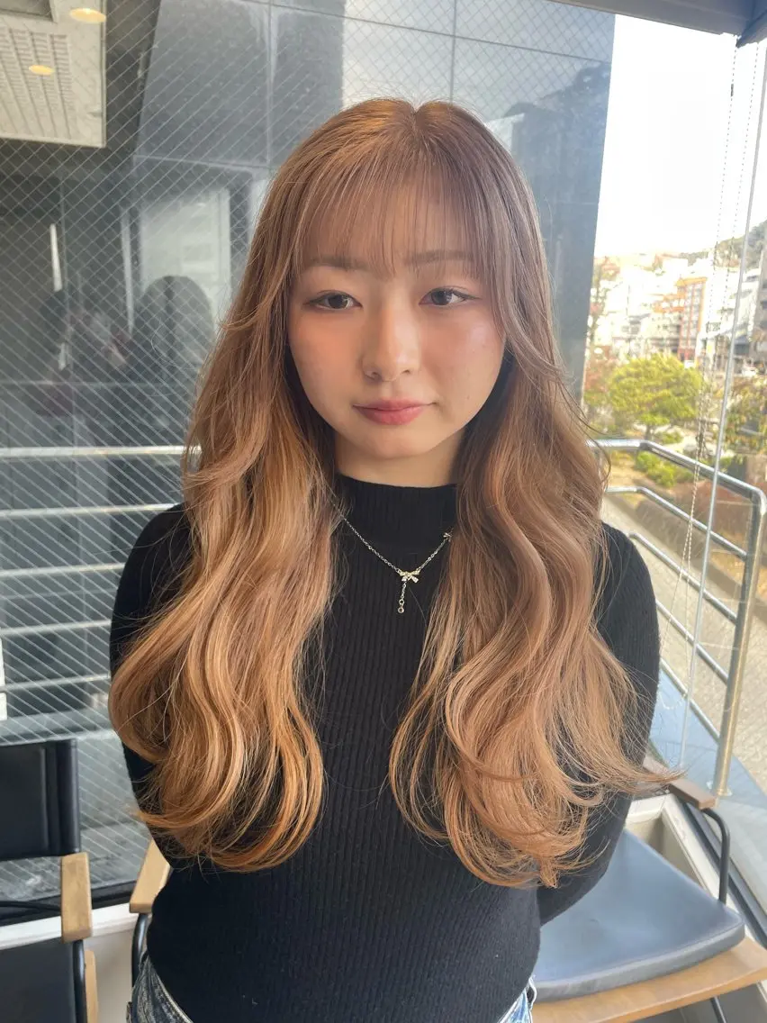 ロング ヘアカラー トリートメント 山浦司颯/ カラー/レイヤーのヘアスタイル