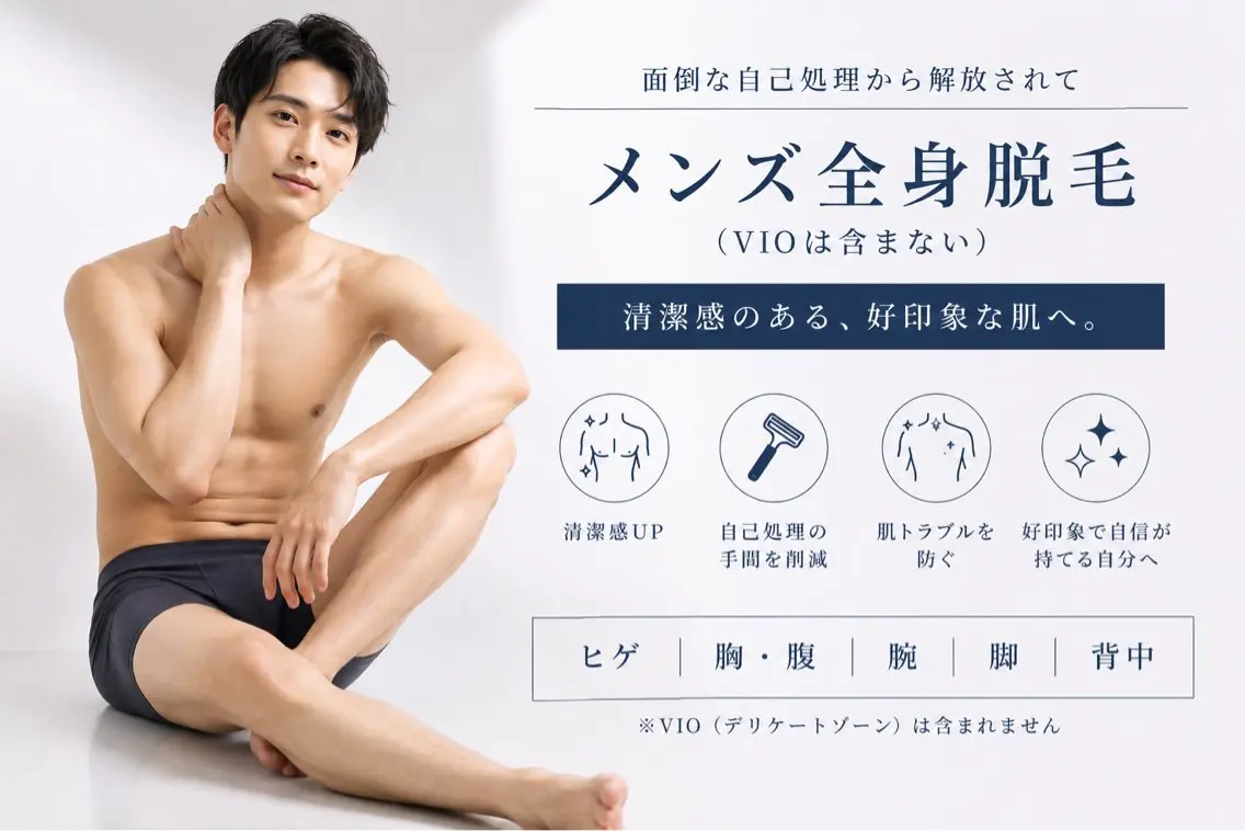 メンズ全身脱毛（VIOは除く）の写真