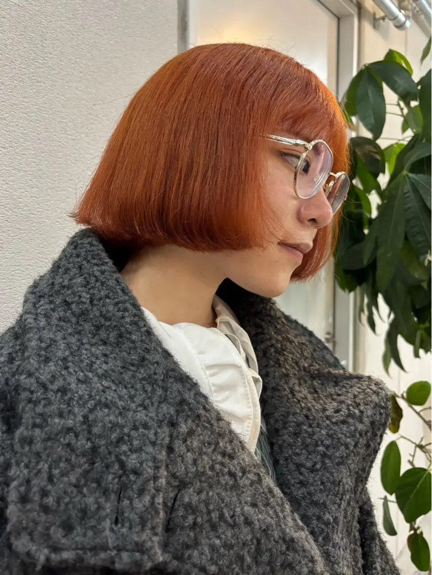 ショート カラー ヘアカラー トリートメント 透明感カラー/髪質改 善/烏丸御池/寿々乃のヘアスタイル