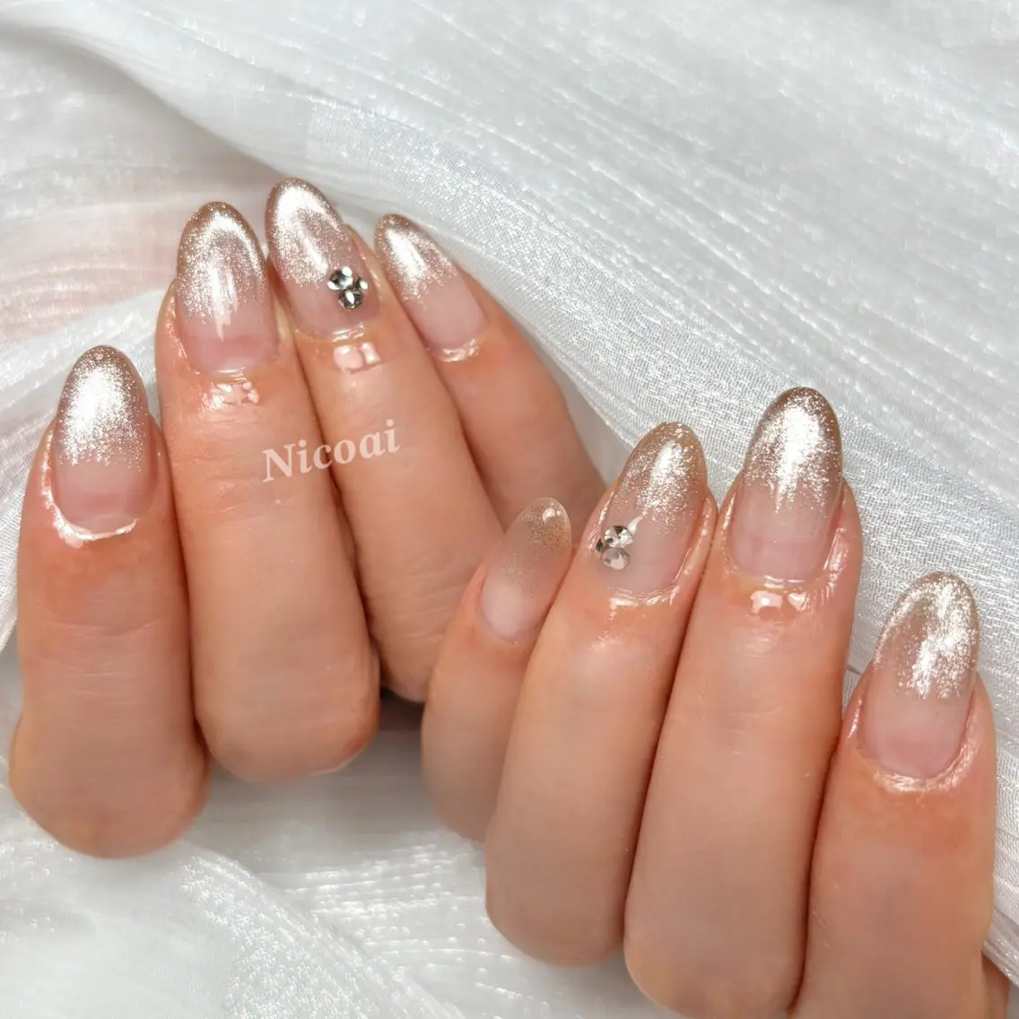 ネイル ジェルネイル グラデーション マグネットネイル ニュアンスネイル オフィスネイル NailSalon Nicoaiのネイルデザイン