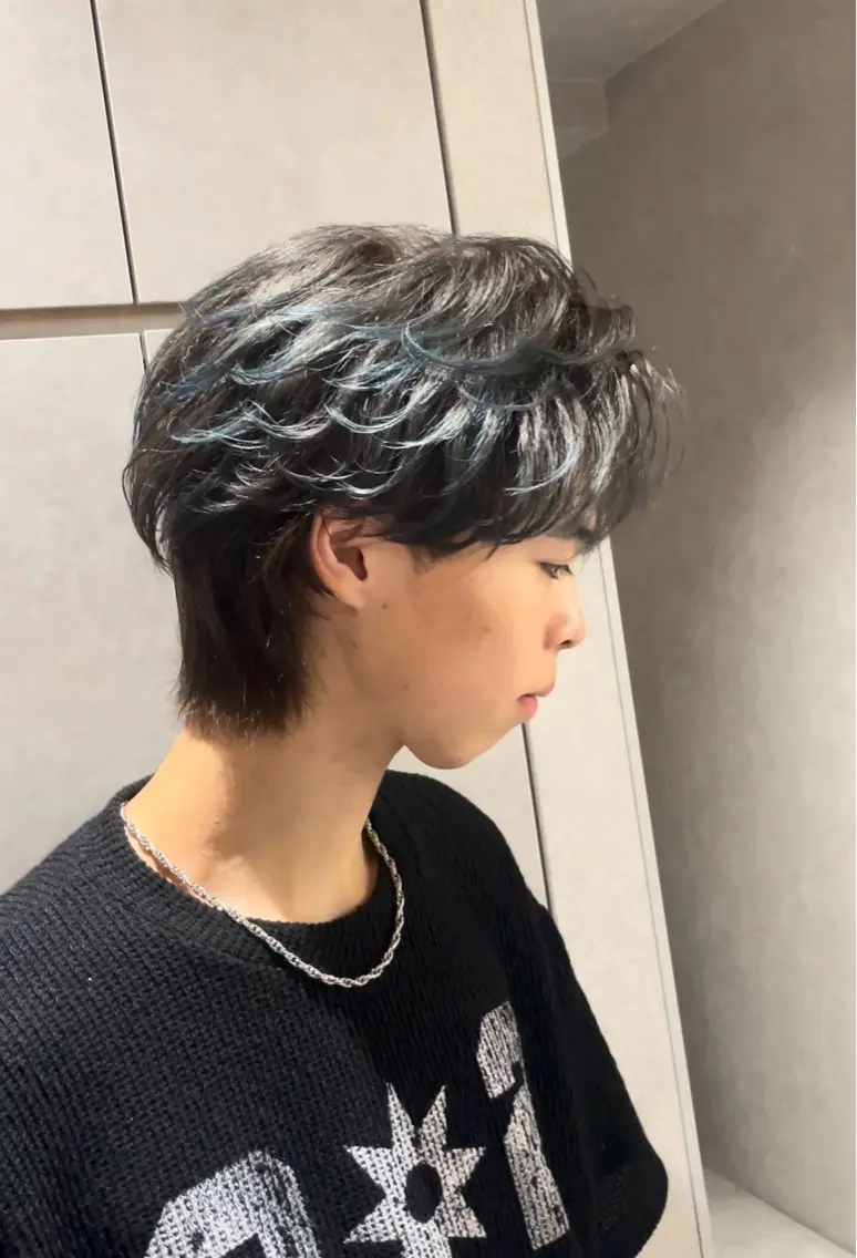 ショート カラー パーマ メンズ 長尾 康生のヘアスタイル