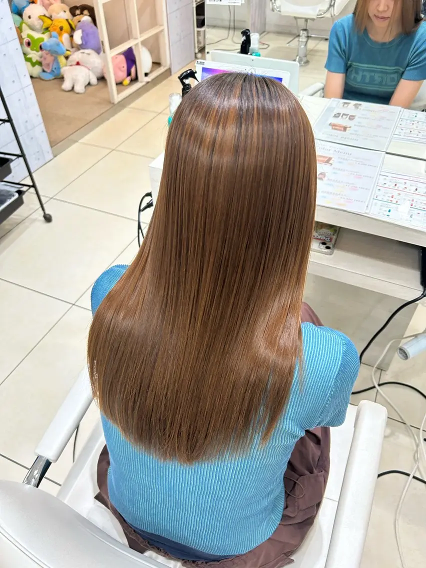 【赤みを消したい方】ブリーチなしダブルカラー+カット¥13200 【赤み消しカラー/オリーブベージュ/ダブルカラー】の写真