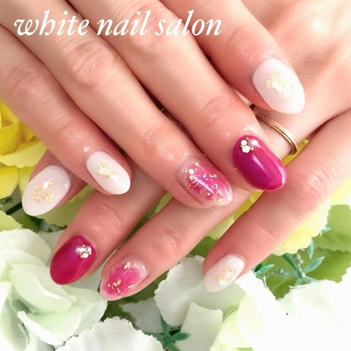 ネイル アートネイル フレンチネイル ジェルネイル ハードジェル 持ち込み ハンドネイル white nail salonのネイルデザイン